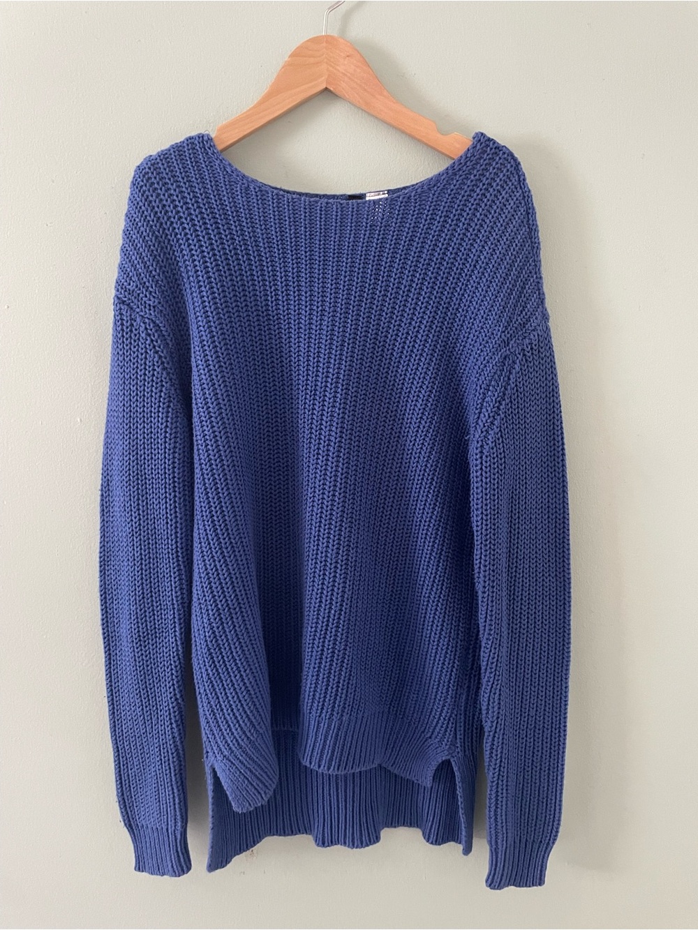 H&M Chunky Knit Crewneck Sweater in Blue